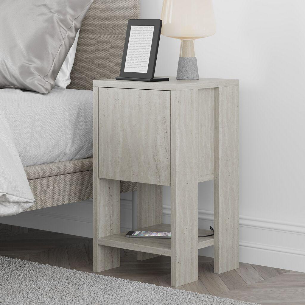 Ноќна масичка Hanah Home Emma, ​​​​30x55x30 см, бела