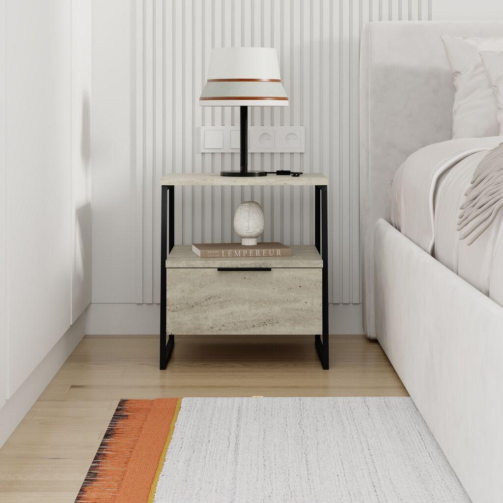 Ноќна масичка Hanah Home Pal, 45x50x40 см, кафеава