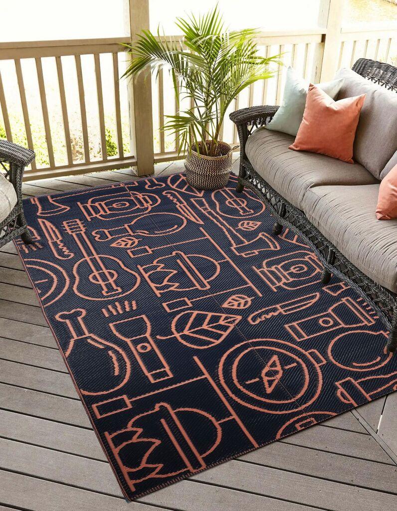 Conceptum Hypnose Carpet Savana 8810, 90x180 cm, црно-портокалова