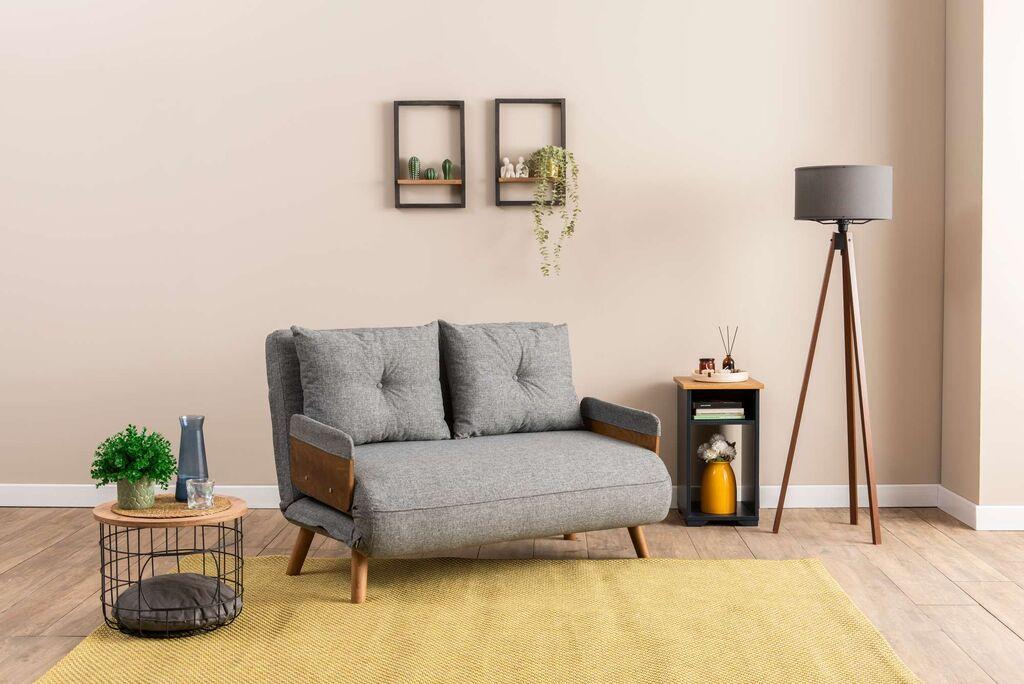 Atelier del Sofa Двосед на расклопување Cosmo, 190x120x82 см, сива