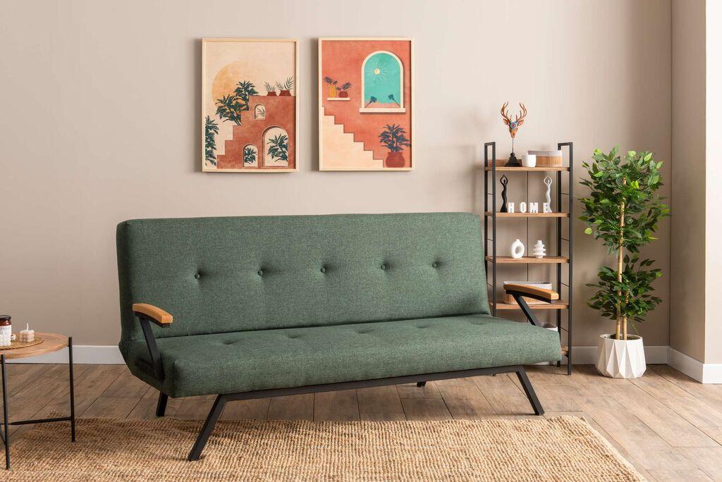 Atelier del Sofa Zven расклоплива софа, 180x64x78 см, црна