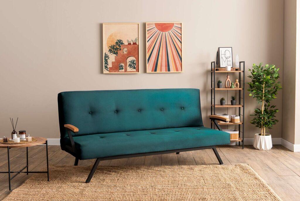Atelier del Sofa Zven расклоплива софа, 180x64x78 см, црна