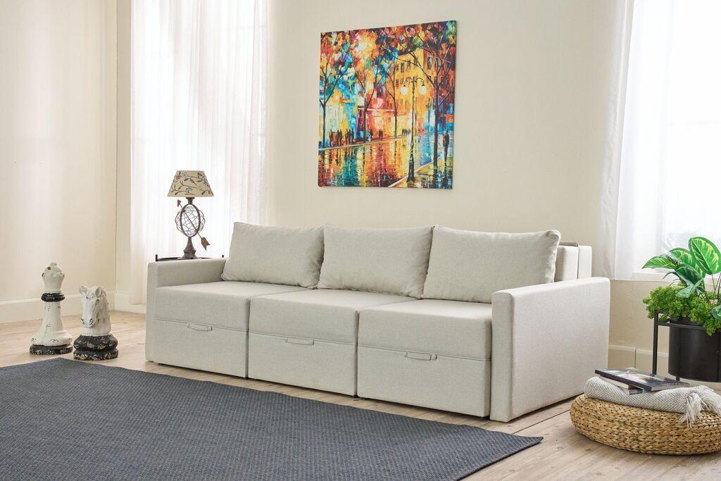 Расклопна софа Atelier del Sofa Saros, 230x72x110 см, бела