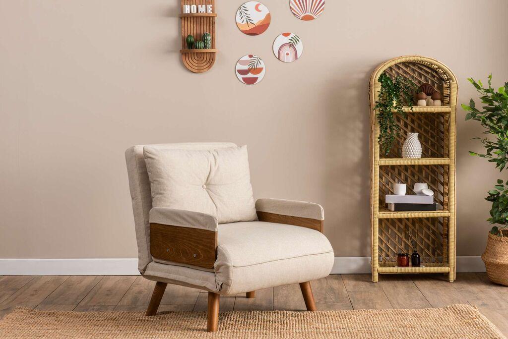Фотелја на спуштање Atelier del Sofa Cosmo, 190x70x82 см, црна