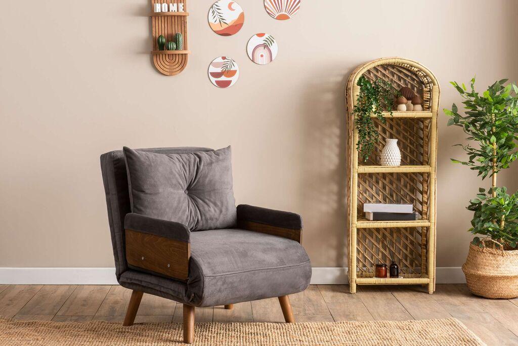 Фотелја на спуштање Atelier del Sofa Cosmo, 190x70x82 см, црна