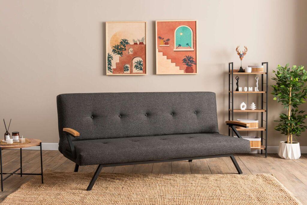 Atelier del Sofa Zven расклоплива софа, 180x64x78 см, црна