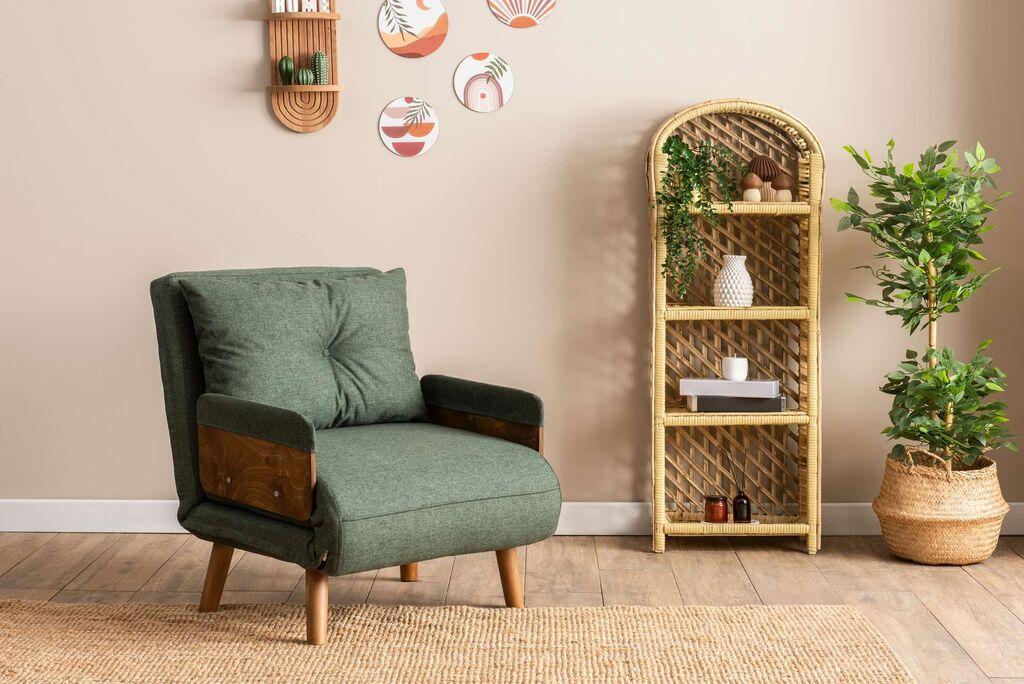 Фотелја на спуштање Atelier del Sofa Cosmo, 190x70x82 см, црна