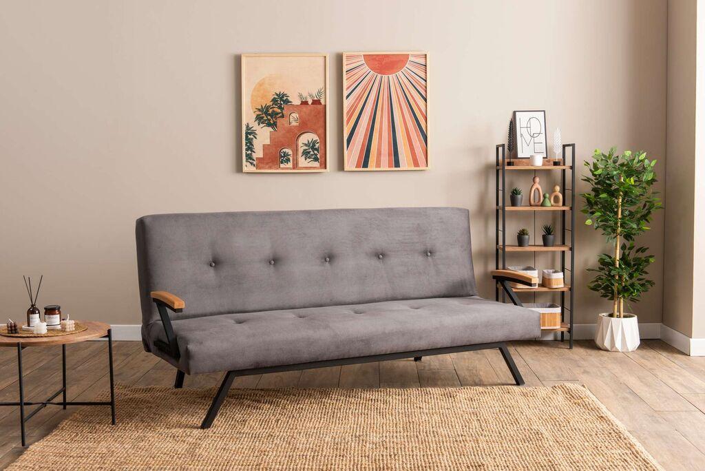 Atelier del Sofa Zven расклоплива софа, 180x64x78 см, црна