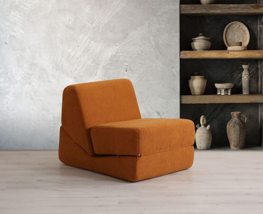 Ателје дел Софа Фотелја на расклопување Оригами, 100x70x70 см, Портокалова