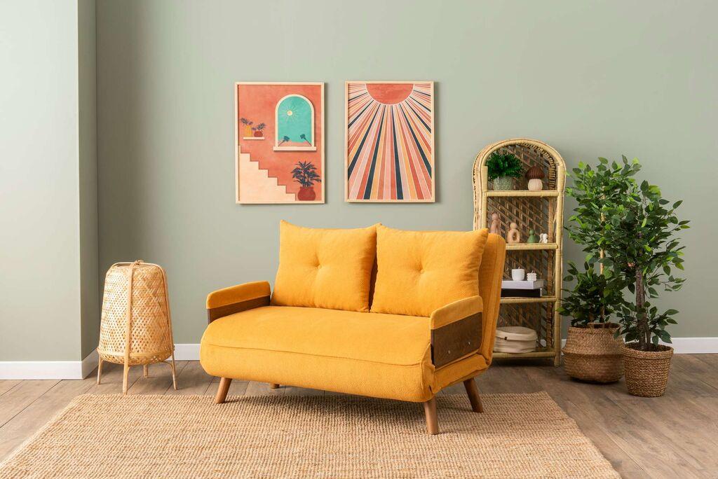 Atelier del Sofa Двосед на расклопување Cosmo, 190x120x82cm, портокалова