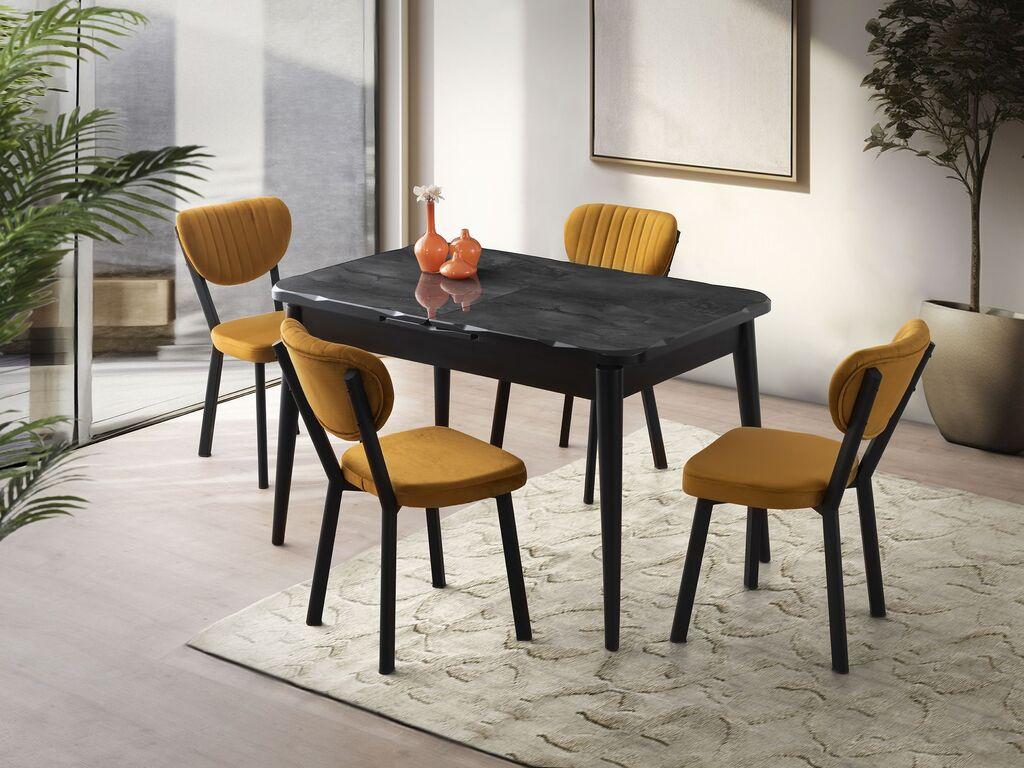 Трпезариска маса Hanah Home Cream - 2941, 130x75x80 см, црна