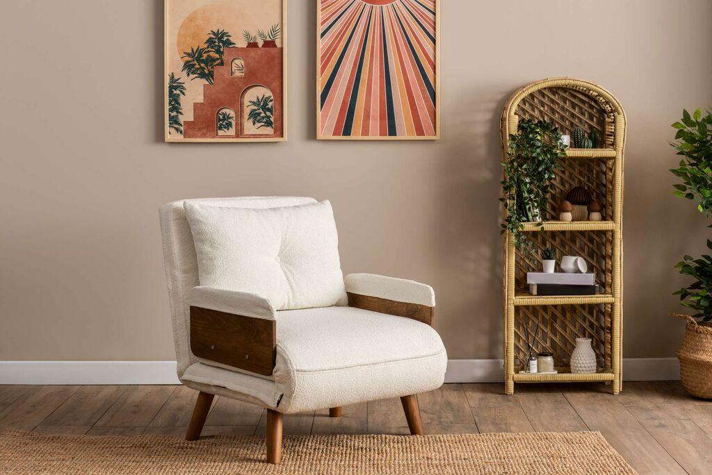 Фотелја на спуштање Atelier del Sofa Cosmo, 190x70x82 см, црна