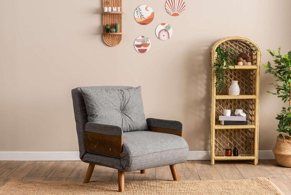 Фотелја на спуштање Atelier del Sofa Cosmo, 190x70x82 см, црна