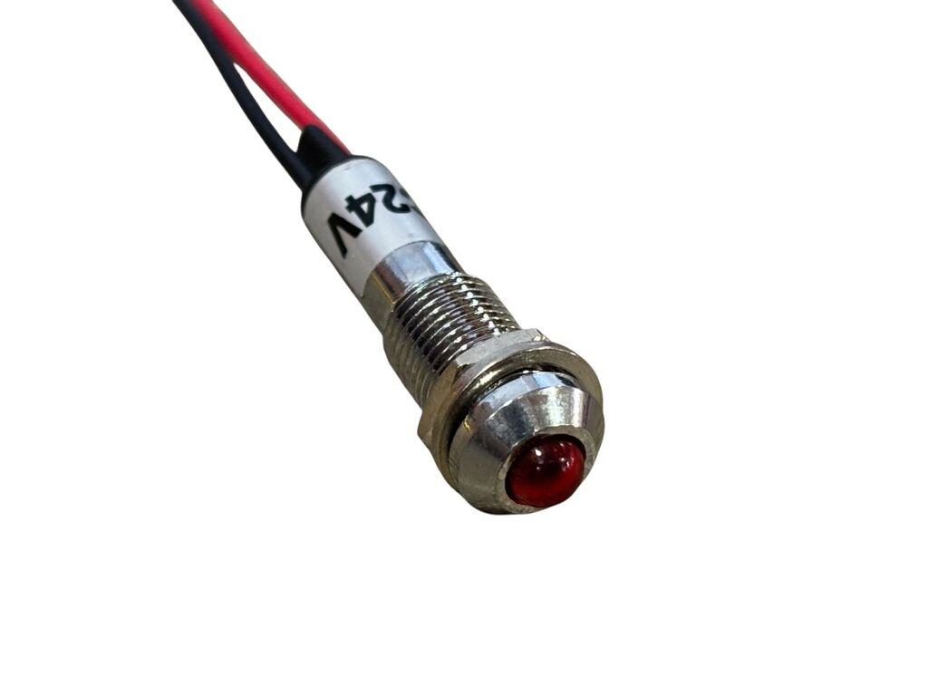 Alfa Electric LED индикатор IND8-24R 24 V DC O8.2 mm црвен со проводник