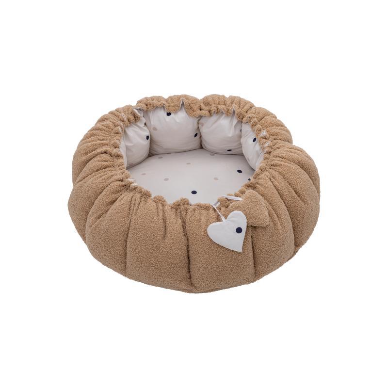 БЕСПЛАТНО BUBA Бебешко гнездо тркалезно беж/точки