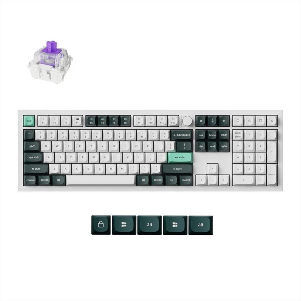 Keychron Механичка Тастатура Q6 HE QMK/VIA RGB Магнетни Свичеви Shell White Со Knob Q6H-P1