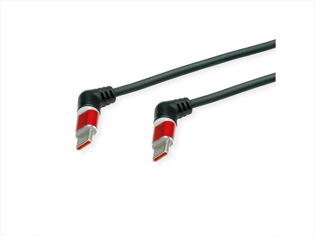 Roline USB-C Во USB-C Кабел 2m 60W 360° Ротација Црно/Црвен 11.02.8348-10
