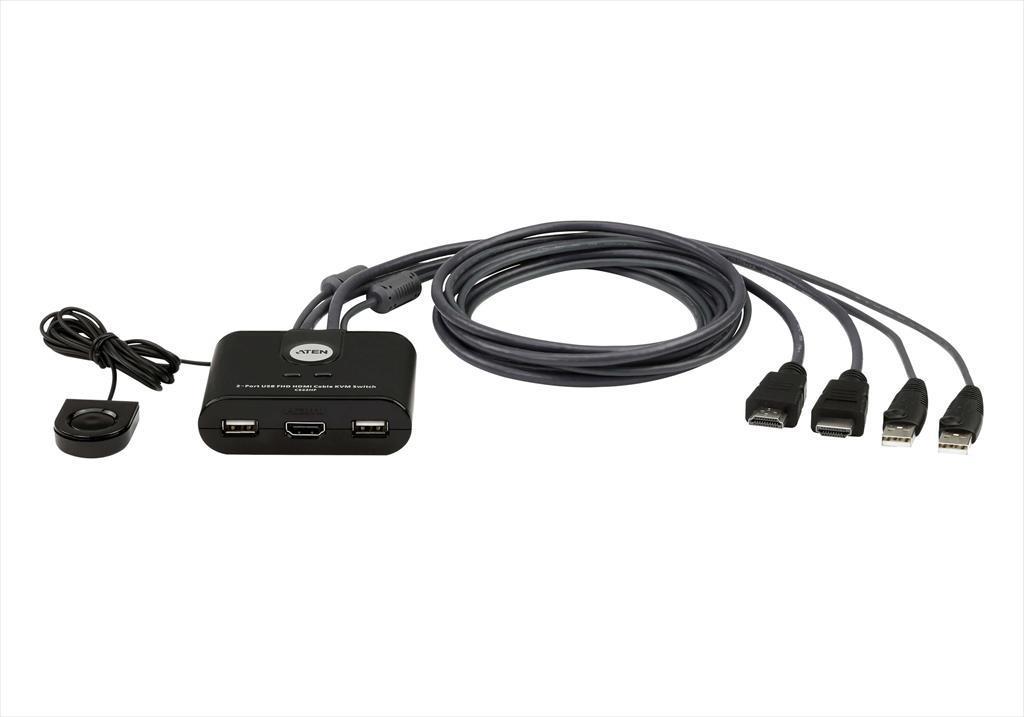 ATEN KVM Свич 2 Порта USB HDMI FHD Со Далечински Селектор CS22HF-AT