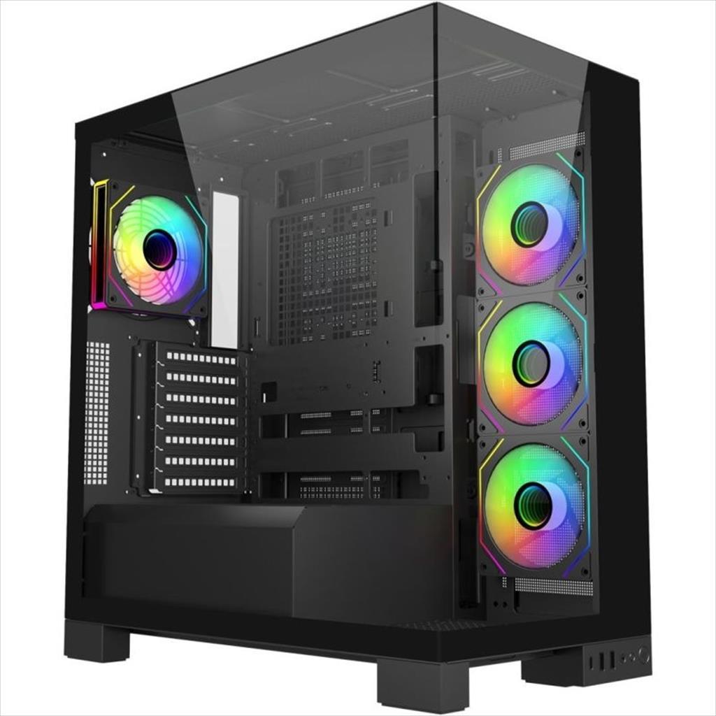 FSP Куќиште M540-BA ATX Mid-Tower ARGB Dual Glass Црно POC0000274