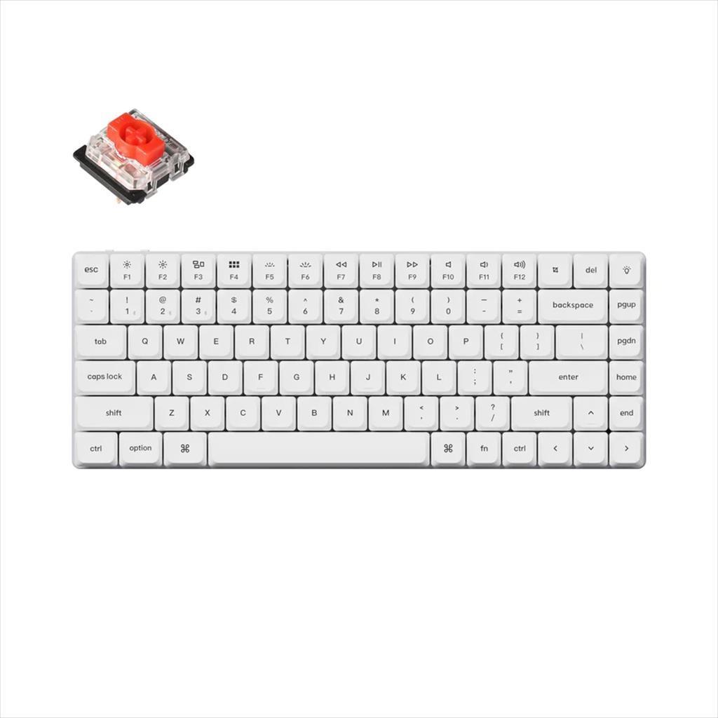 Keychron Механичка Тастатура K3 Pro 75% Gateron Red White LED QMK/VIA Wired+Bluetooth K3P-O1