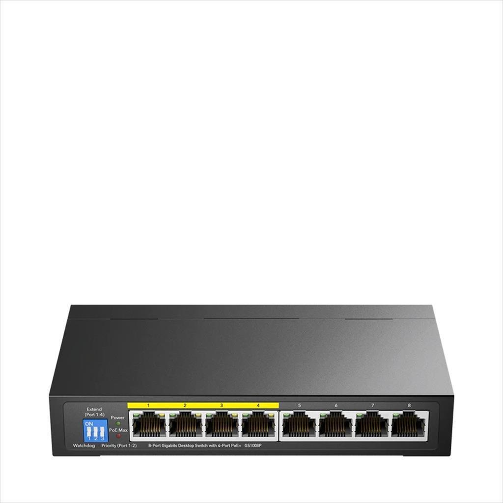 Cudy Мрежен Свич 8-Портен Gigabit PoE 60W GS1008P