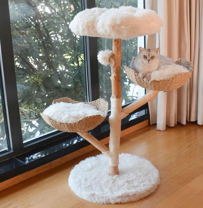 Уникатна Гребалка за Мачки од Природно Дрво-Сиамо