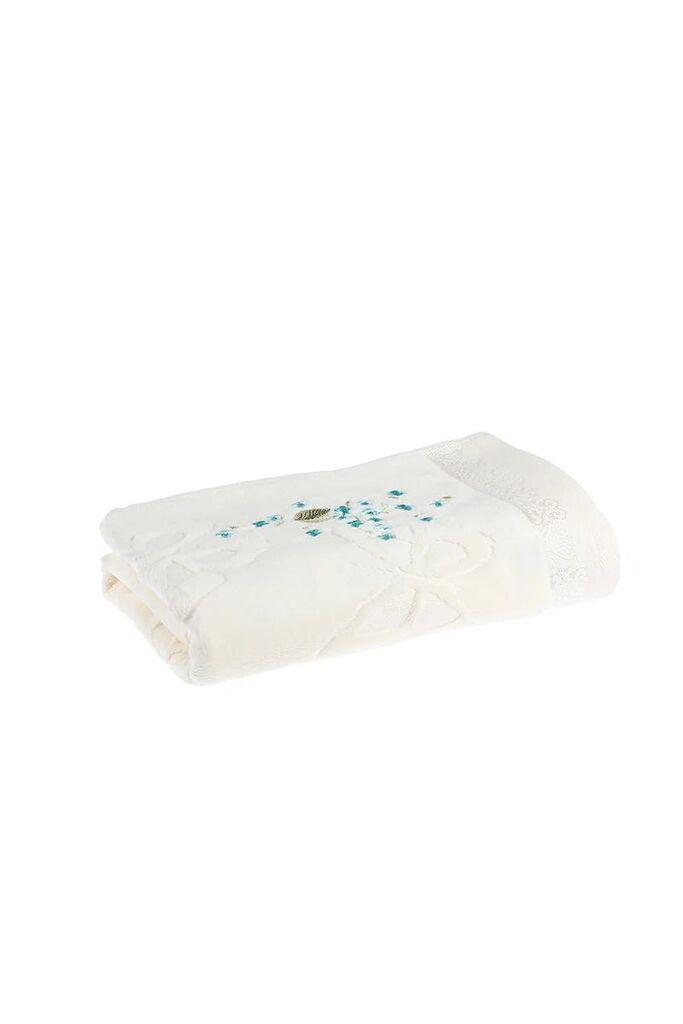 Ozdilek Везен кадифен пешкир Jasmine Embroidered Velvet Towel, Крем, 50x90 cm