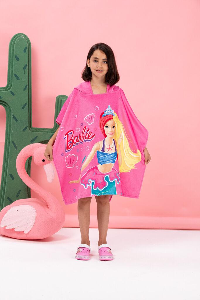 Ozdilek Детски пешкир-пончо за плажа Barbie Sea Licensed Velvet Children's Poncho