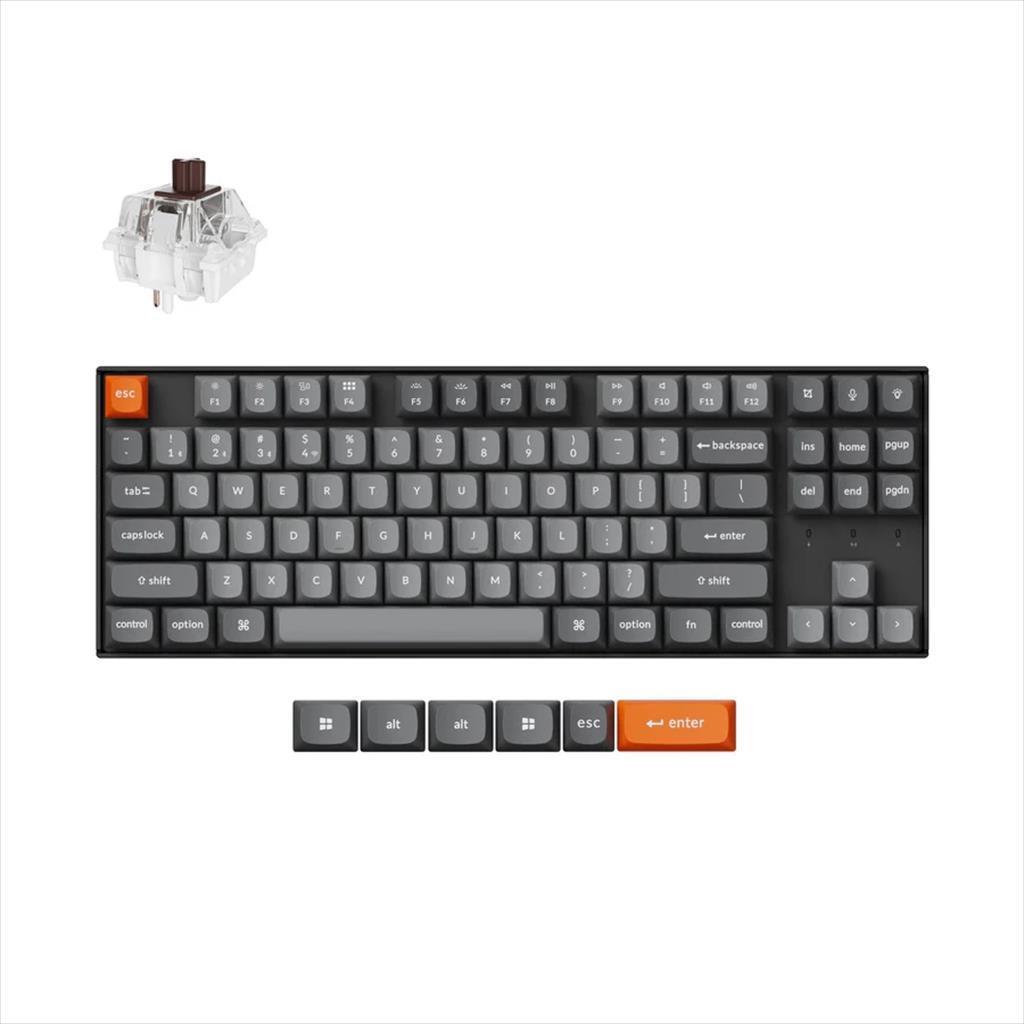 Keychron Тастатура Механичка K8 Max Hs Tkl Rgb Super Brown Switch, Multi-Device 2.4 Ghz & Bt Black, K8M-H3