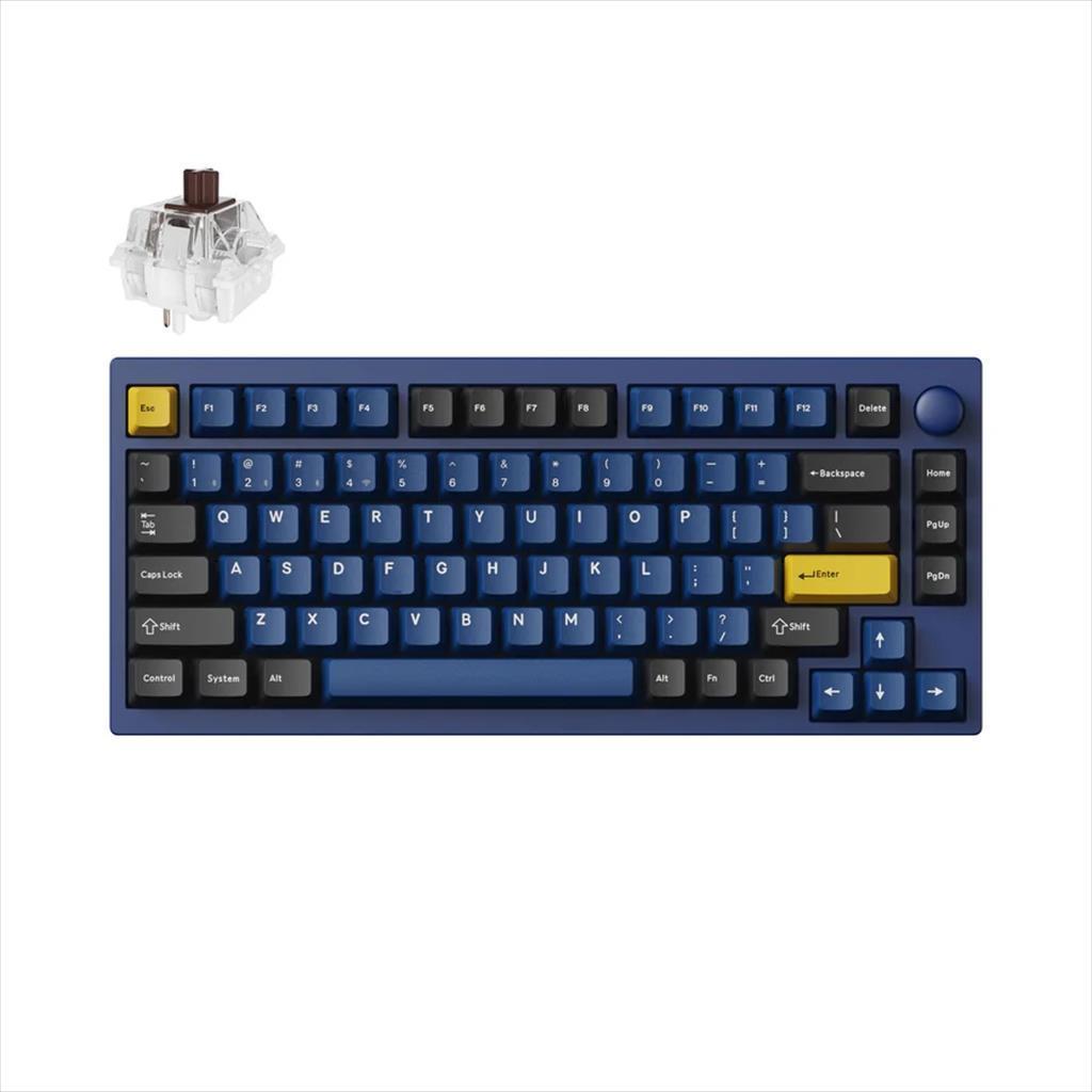 Keychron Тастатура Механичка Lemokey P1 Pro 75% Qmk/Via, Hs, Al.Body, Rgb, 2.4 Ghz & Bt, Super Brown Switch, Navy Blue