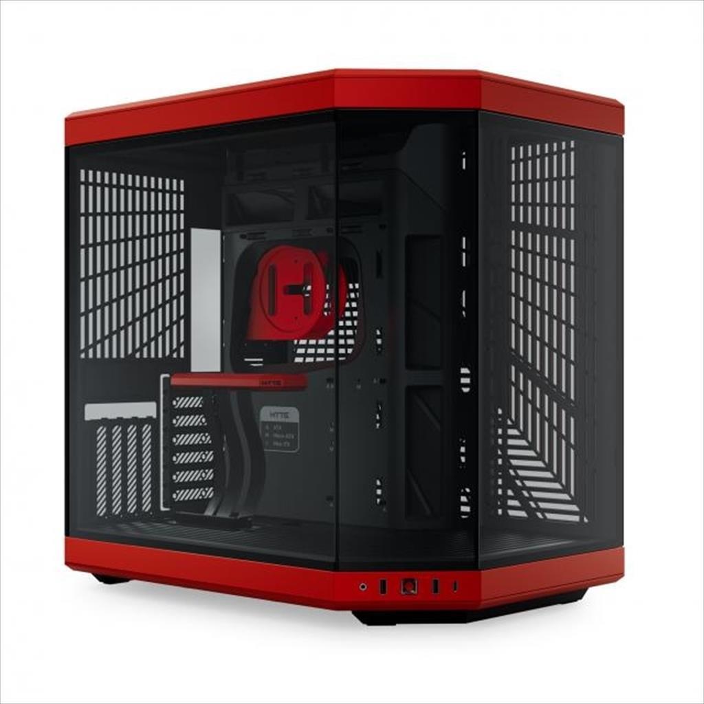 Hyte Куќиште E-Atx Mid-Tower Y70, X2 Tempered Glass, W/Riser 4.0 Cable, Usb 3.2 Type C, Black/Red, Cs--Y70-Br