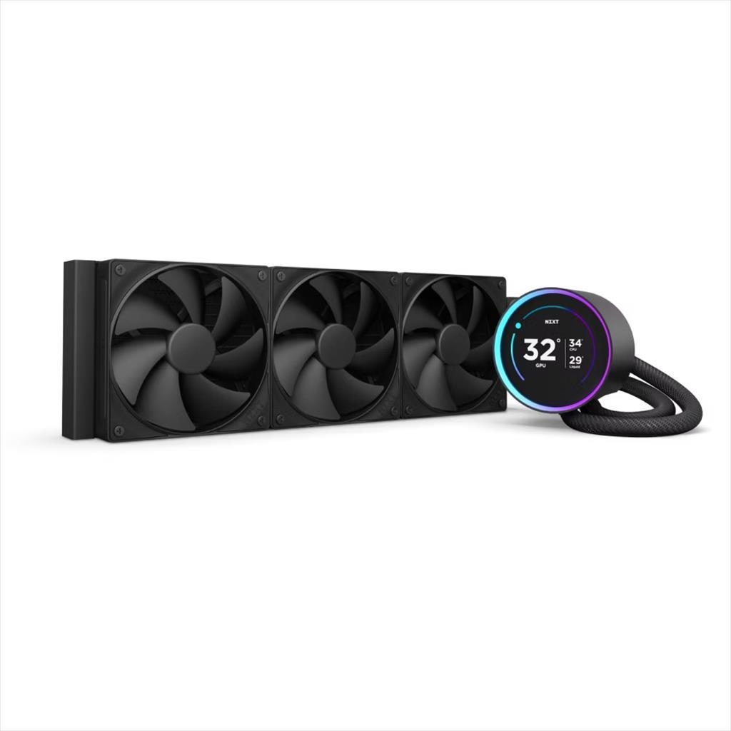 NZXT Водено Ладење За Процесор Kraken 360 Elite V2, 3X120Mm F120P Static Pressure Fans, W/2.72" Ips Display, Rl-Kn36E-B2, Црно