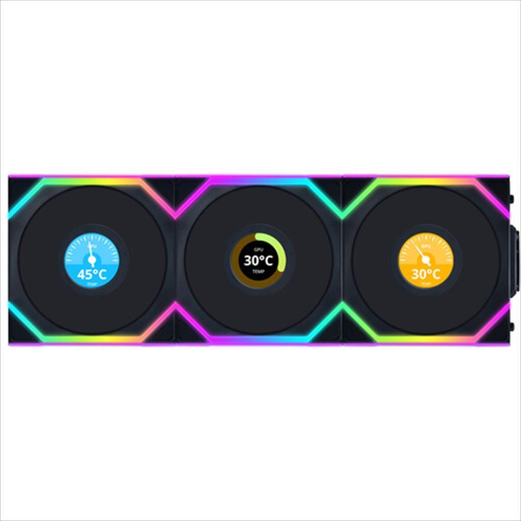 Lian Li Кулер Case Fan 3X120Mm Uni Fan Sl W/ L-Wireless Controller, Lcd 120 Reverse Blade A-Rgb Pwm, Black, 12Rsllcd1W3B