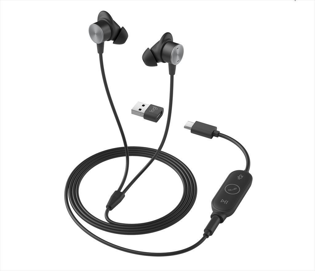 Logitech Слушалки Мали Жичани Zone (Teams Edition) W/Microphone, Usb-A, Usb-C, 3.5 Mm, Графитни, 981-001009