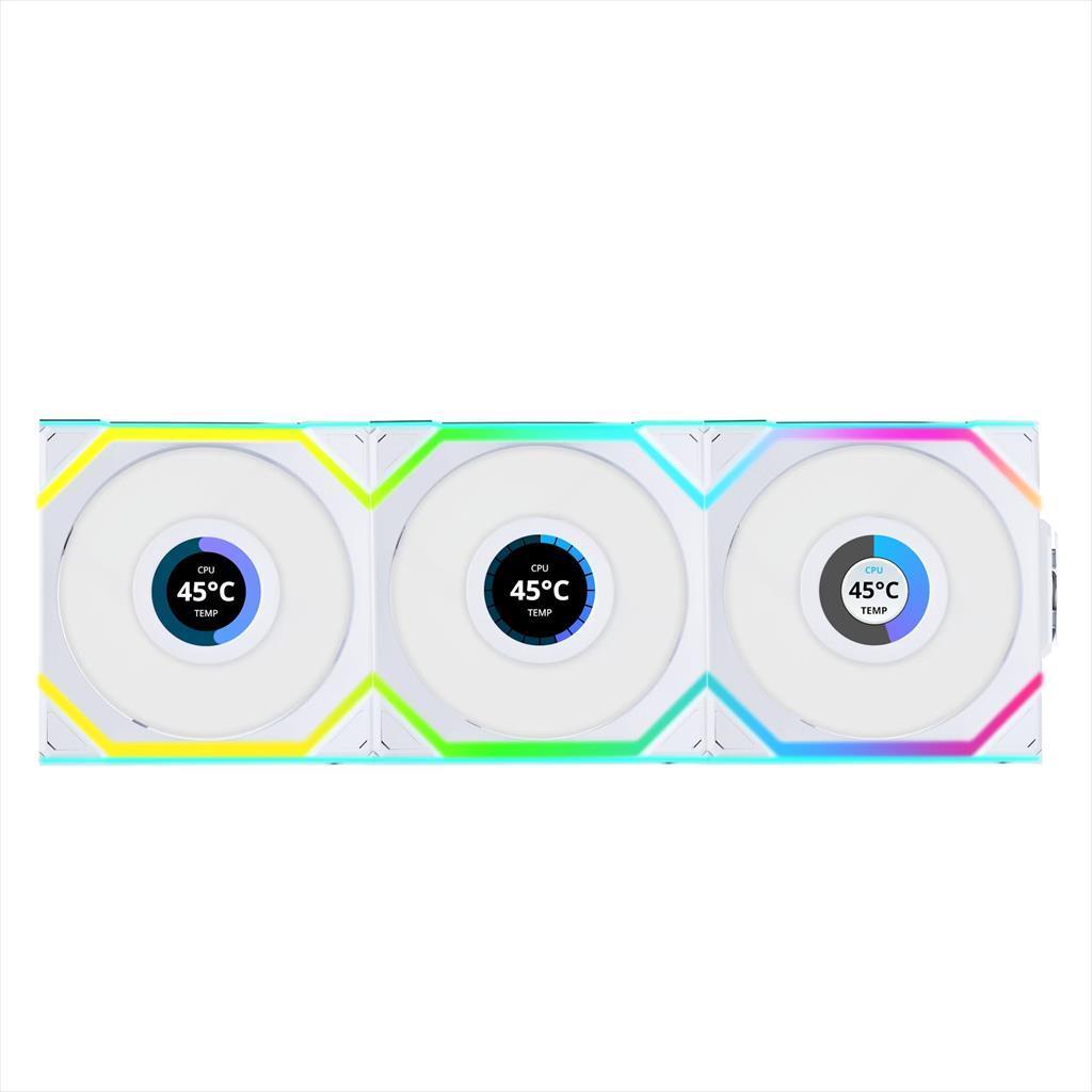 Lian Li Кулер Case Fan 3X120Mm Uni Fan Sl W/ L-Wireless Controller, Lcd 120 A-Rgb Pwm, White, 12Sllcd1W3W