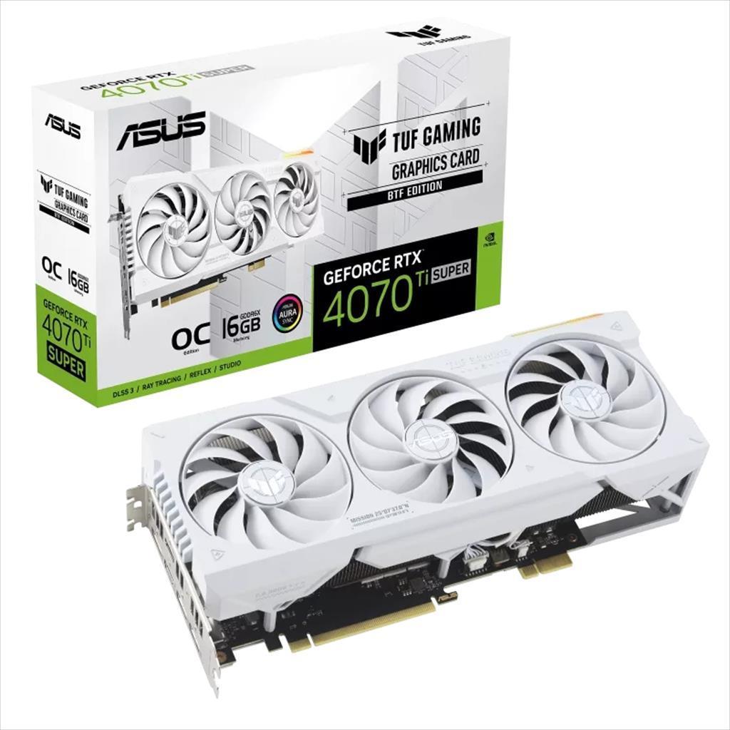 Asus Графичка Карта Rtx 4070 Ti Super Btf Tuf White Oc Edition 16Gb Gddr6X, 2Xhdmi, 3Xdp,