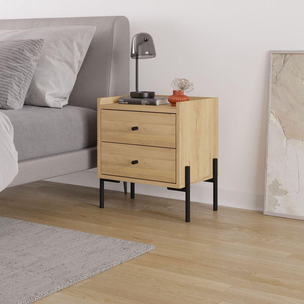 Ноќна масичка Hanah Home, 44,9x52x35 см, беж