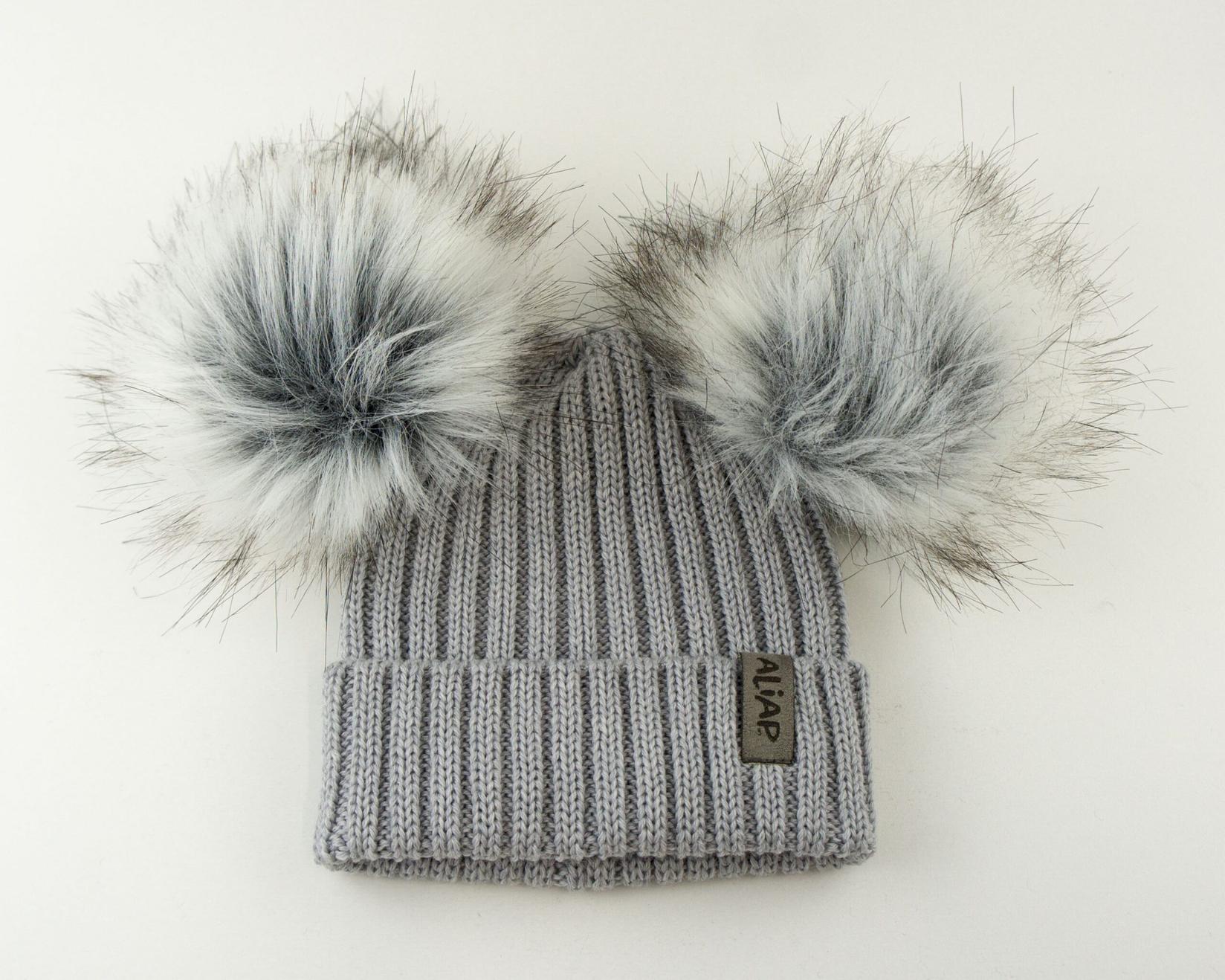 Aliap Капче Beanie 100% мерино волна - сиво - 3-5г