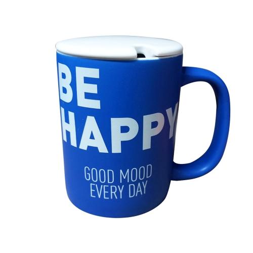 BG Office Шолја, Керамичка, Со Капак, Be Happy , S3271