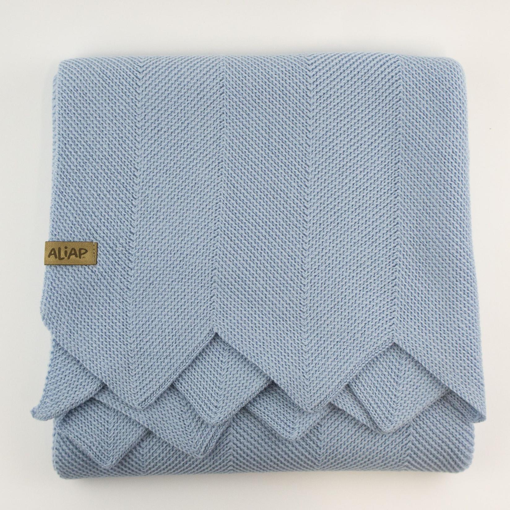 Aliap Ќебе 100% мерино волна - цик-цак 75/100 cm - сина