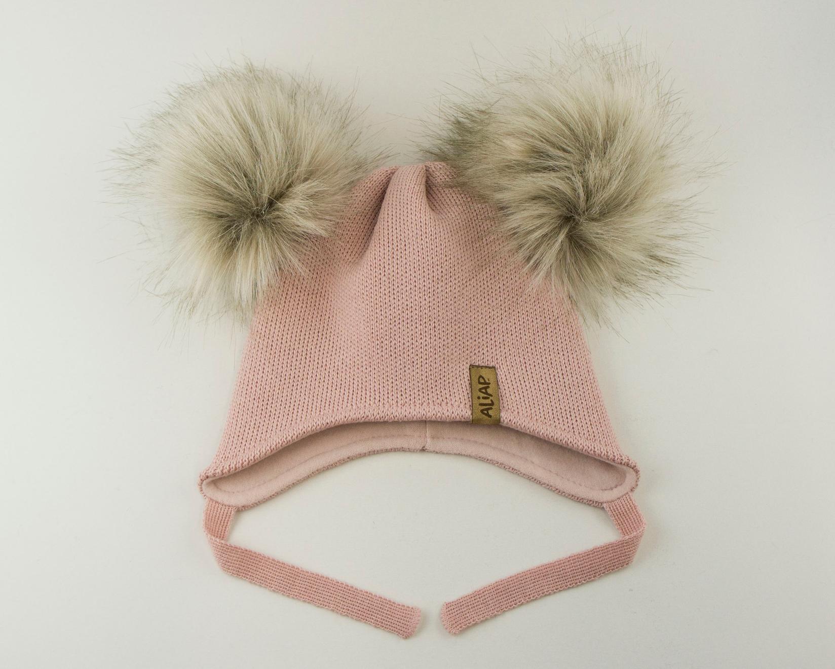 Aliap Капче Trapper 100% мерино волна - розе - 0-1г