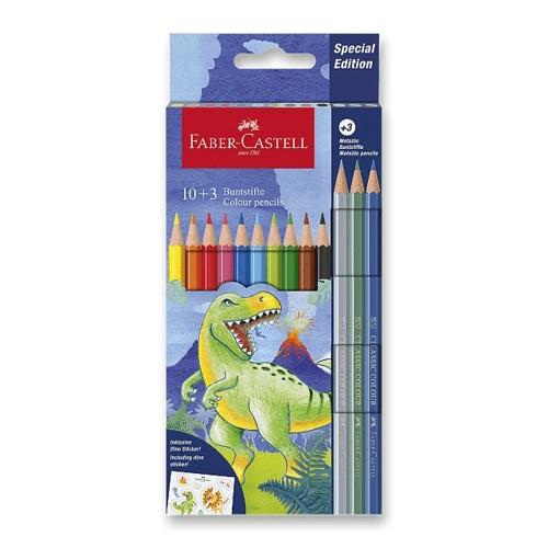 Faber Castell Боици, Сет 1/10+3 гратис(металик), Dino, 111213