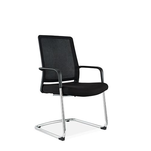 Стол, Посетителски, Мрежаст црн наслон, Седиште црн штоф, CH-281 C-WB