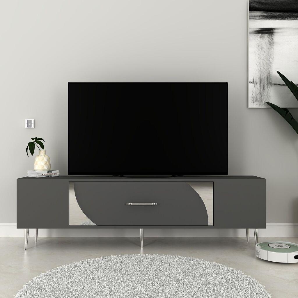 Комода за телевизор Hanah Home Dekop2, 150x48.2x29.6 см, антрацит-златни бои