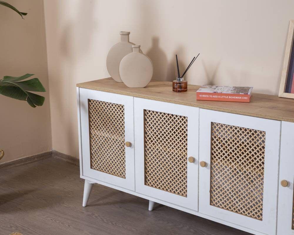 Hanah Home Console Goose, 80x180x41 см, бел даб