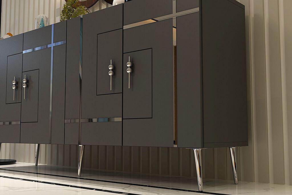 Hanah Home Console Line KB150, 150x75x35 см, антрацит-сребрена боја