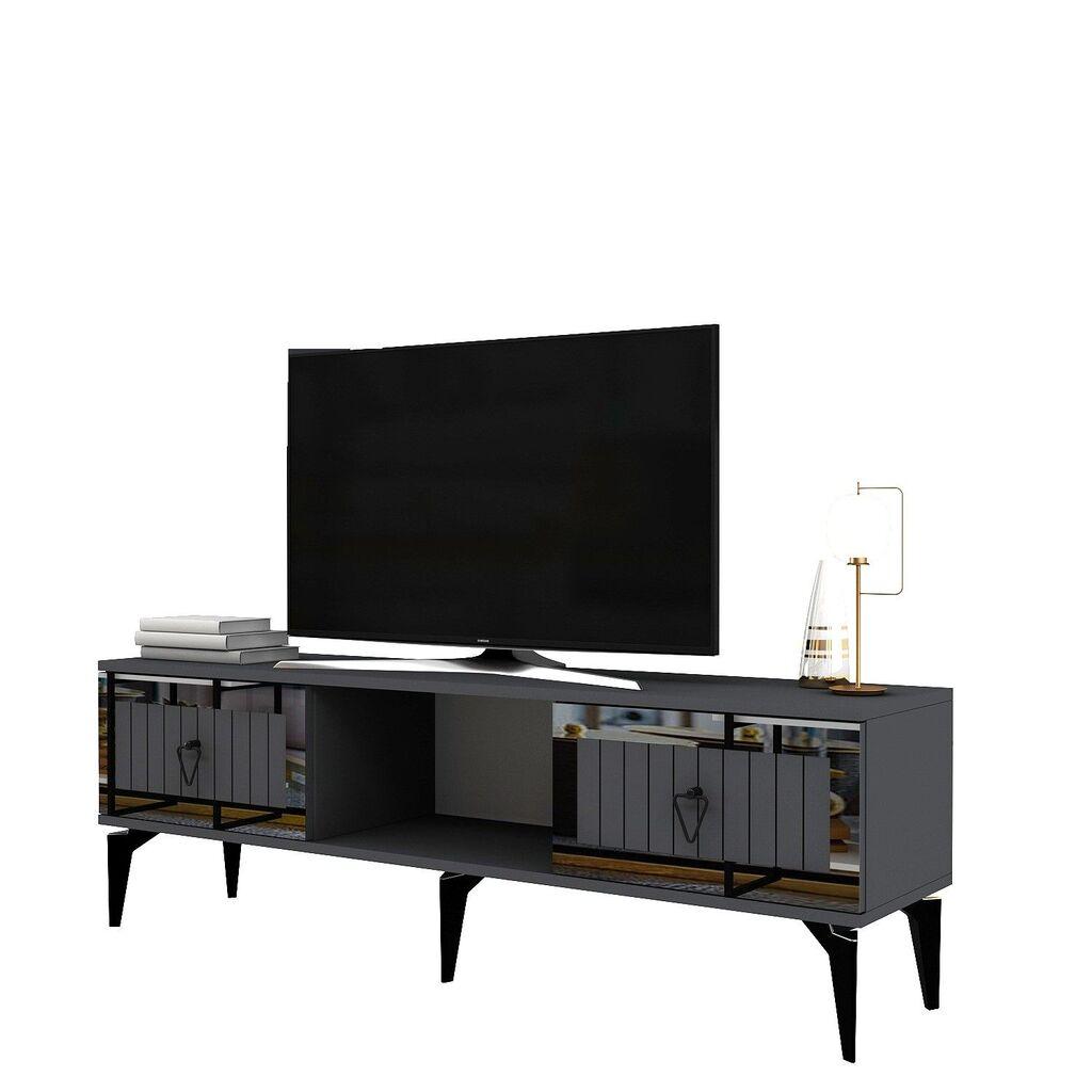 Комода за ТВ Hanah Home Linda, 150x44,6x29,6 см, антрацит-златна боја