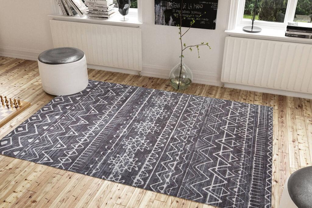 Тепих Soul Conceptum Hypnose - AL 357, 75x230 см, антрацит-бел
