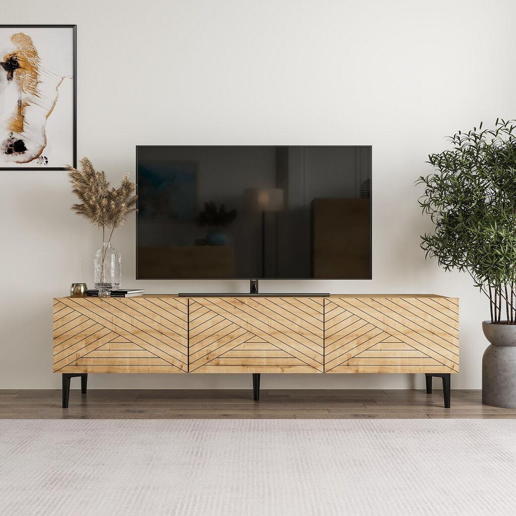 Комода за телевизор Hanah Home Felix, 160x44.1x31.4 см, бела