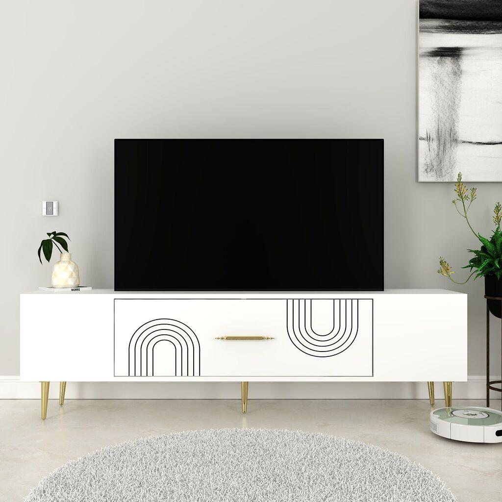 Комода за телевизор Hanah Home Dekol2, 150x48.2x29.6 см, антрацит-златна боја